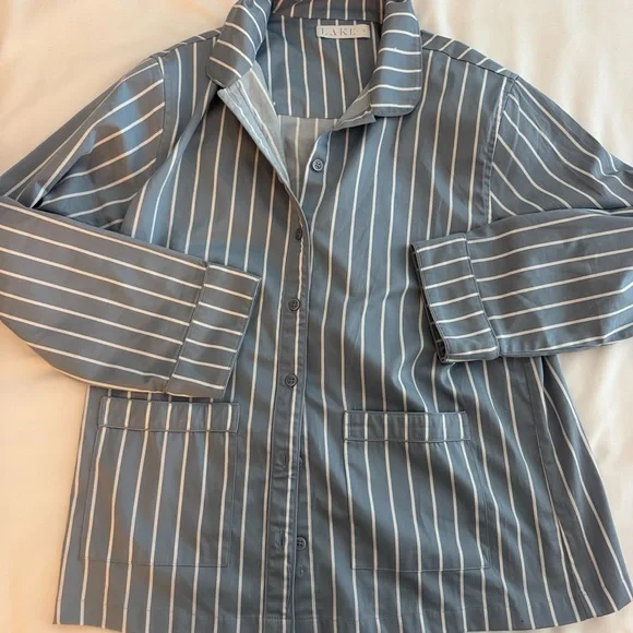 Lake Pajamas Blue Striped Women's Pajama Set - Picture 3 of 9